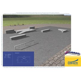 Standard skateanlegg i betong nr 5