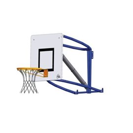 Basketballkurv med elektrisk lift.