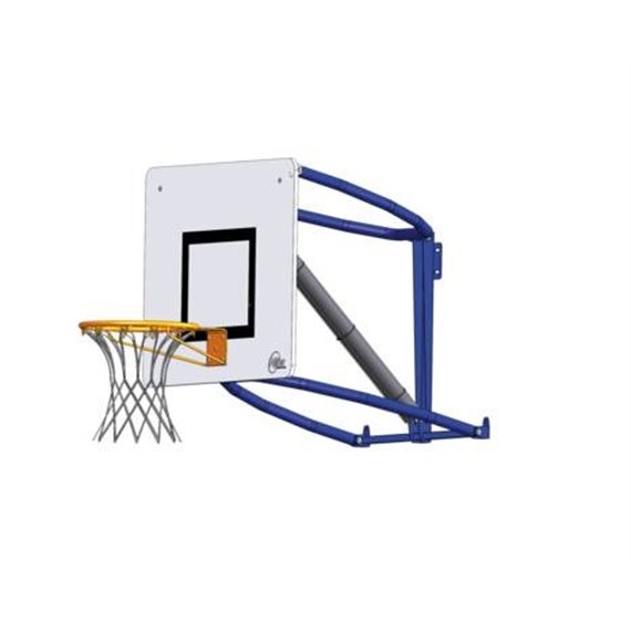 Basketballkurv med elektrisk lift.