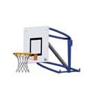 Basketballkurv med elektrisk lift.