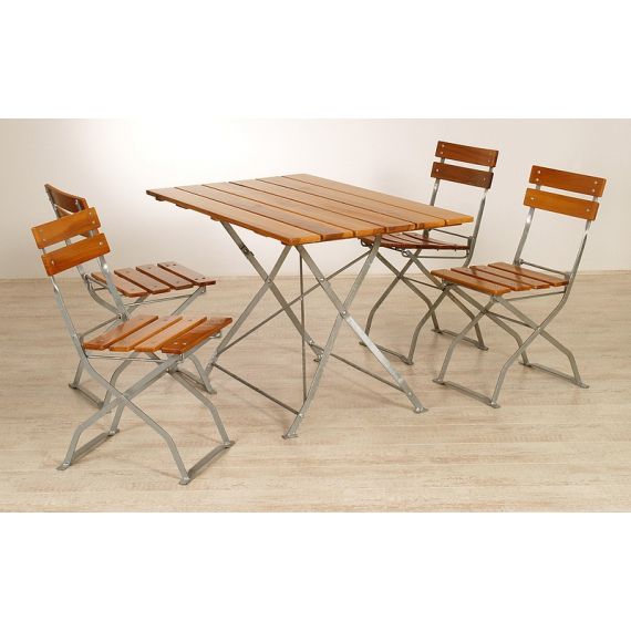Sammenleggbare bord og stoler for uteservering sett a ett bord og fire stoler, stol nr 1