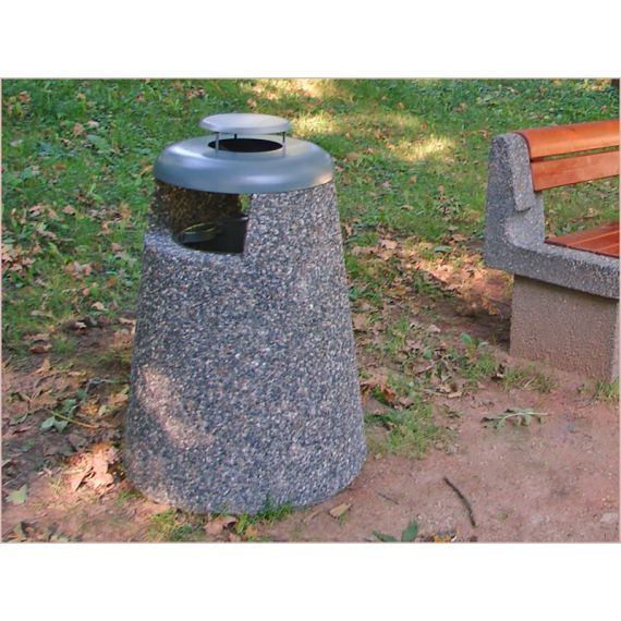 Avfallsbeholder 30 l med askebeger, betong